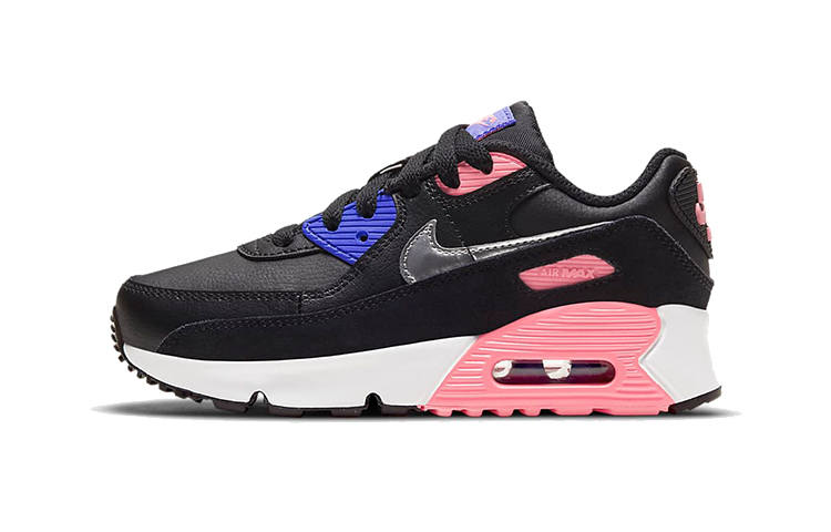 Nike Nike Air Max 90 Kids Lifestyle Shoes Black Pink Silver Children Aged 3 7 Years Old