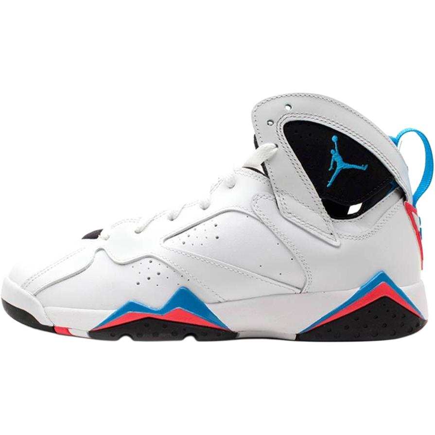 Jordan Jordan Air Jordan 7 Abrasion Resistant Mid top Children's Basketball Shoes White Teenagers