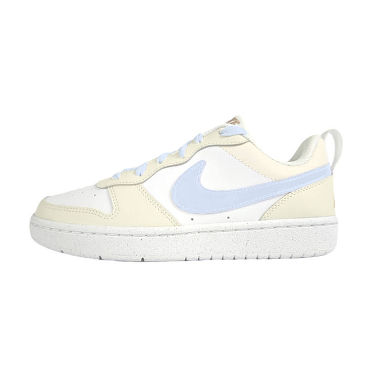 Nike Nike Court Borough LOW RECRAFT Slip Resistant Abrasion Resistant Low top Kids' Skateboarding Shoes White Teenagers