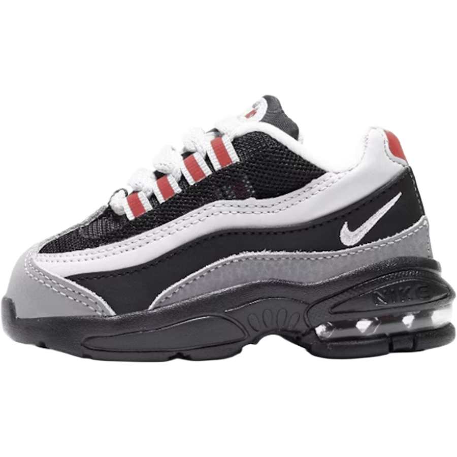 Nike Nike Little Air Max 95 Abrasion Resistant Low top Toddler Shoes Black White Gray Infant And Toddler