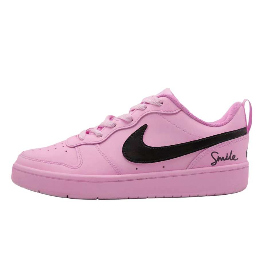 Nike Nike Court Borough Sweet Pink Smile Leather Slip Resistant Abrasion Resistant Cushioning Low top