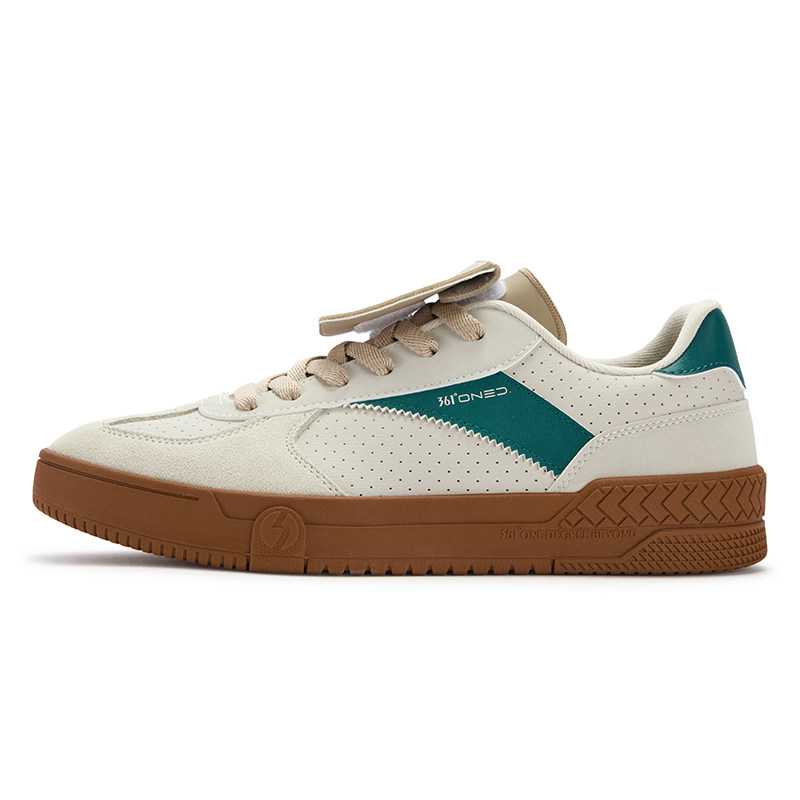 361° Wind Recovery 2.0 Synthetic Leather Slip Resistant And Breathable Low top Skateboard Shoes Men's Beige Green