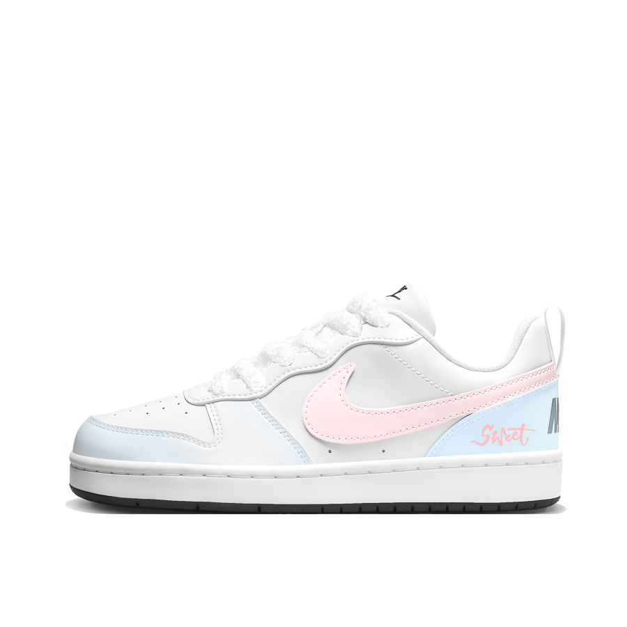 Nike Nike Court Borough Slip Resistant Abrasion Resistant Low top Kids' Skateboarding Shoes Blue Pink Teenagers