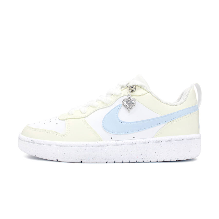 Nike Nike Court Borough Slip Resistant Abrasion Resistant Low top Kids' Skateboarding Shoes Yellow Blue Teenagers