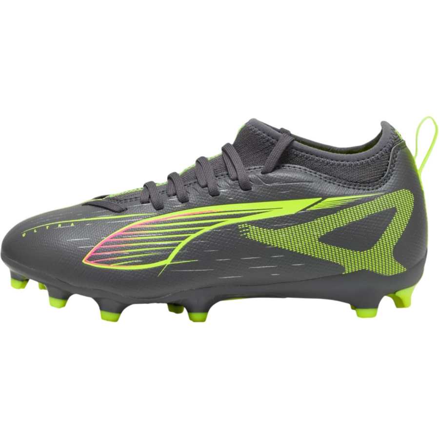 PUMA Ultra 5 Match Abrasion Resistant Low top Kids' Soccer Shoes Silver Yellow Teenagers