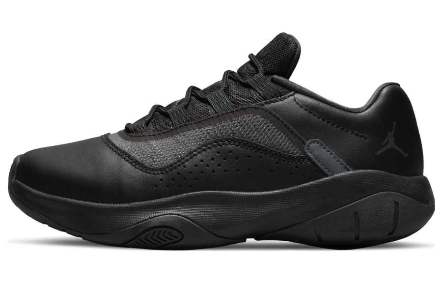 Jordan Jordan Air Jordan 11 Leather Abrasion Resistant Low top Basketball Shoes Black Unisex