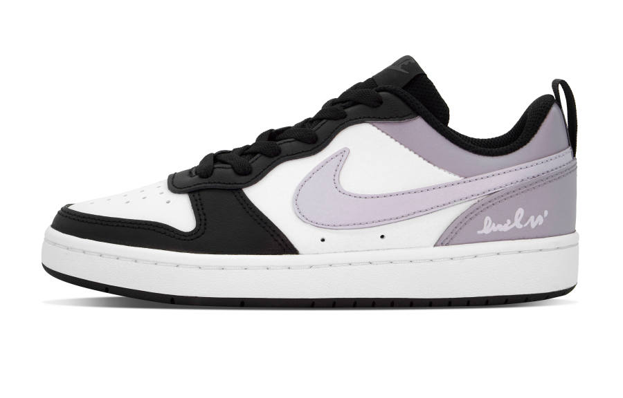 Nike Nike Court Borough DEER Dreamy Purple Smoke Leather Abrasion Resistant Low top Kids' Skateboarding Shoes Black Purple