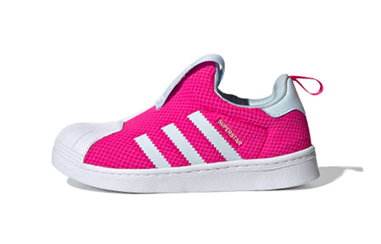 Adidas Originals SUPERSTAR 360 Comfortable Low top Skateboard Shoes Rose Red White Infant And Toddler