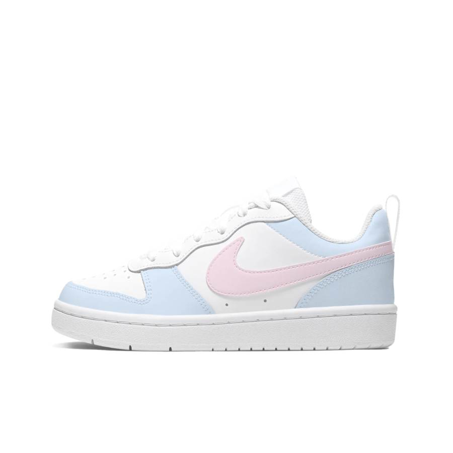 Nike Nike Court Borough Low 2 Slip Resistant Abrasion Resistant Low top Kids' Skateboarding Shoes Blue Pink Teenagers