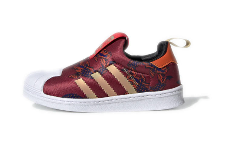 Adidas Originals SUPERSTAR 360 Abrasion Resistant Abrasion Resistant Low top Kids' Skateboarding Shoes New Year Red