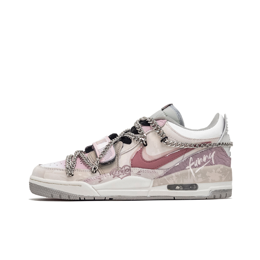 Jordan Jordan Legacy 312 Low Leather Cushioning Low top Children's Basketball Shoes Gray Pink Teenagers