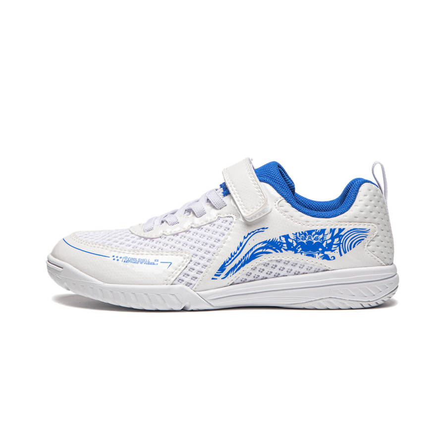 Li-Ning YOUNG Li Ning YOUNG Kirin 3.0 Slip Resistant Abrasion Resistant Breathable Cushioning Low top Kids' Training Shoes White Blue