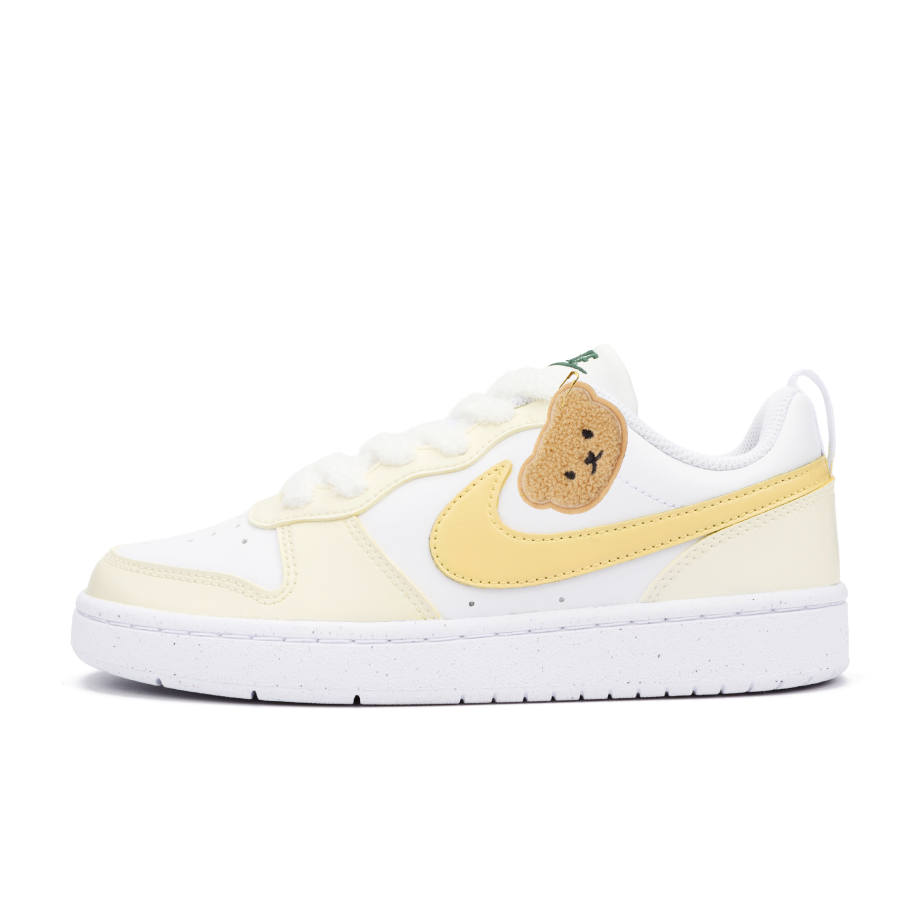 Nike Nike Court Borough Slip Resistant Abrasion Resistant Low top Kids' Skateboarding Shoes Custard Teenagers