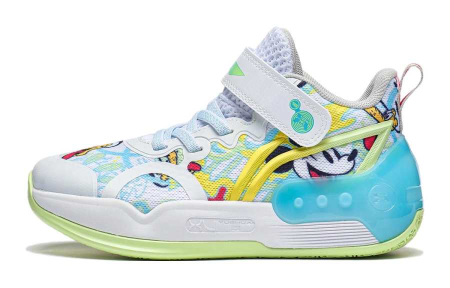 Li-Ning YOUNG Li Ning YOUNG Slip Resistant Cushioning Abrasion Resistant Mid top Casual Shoes White Blue Unisex
