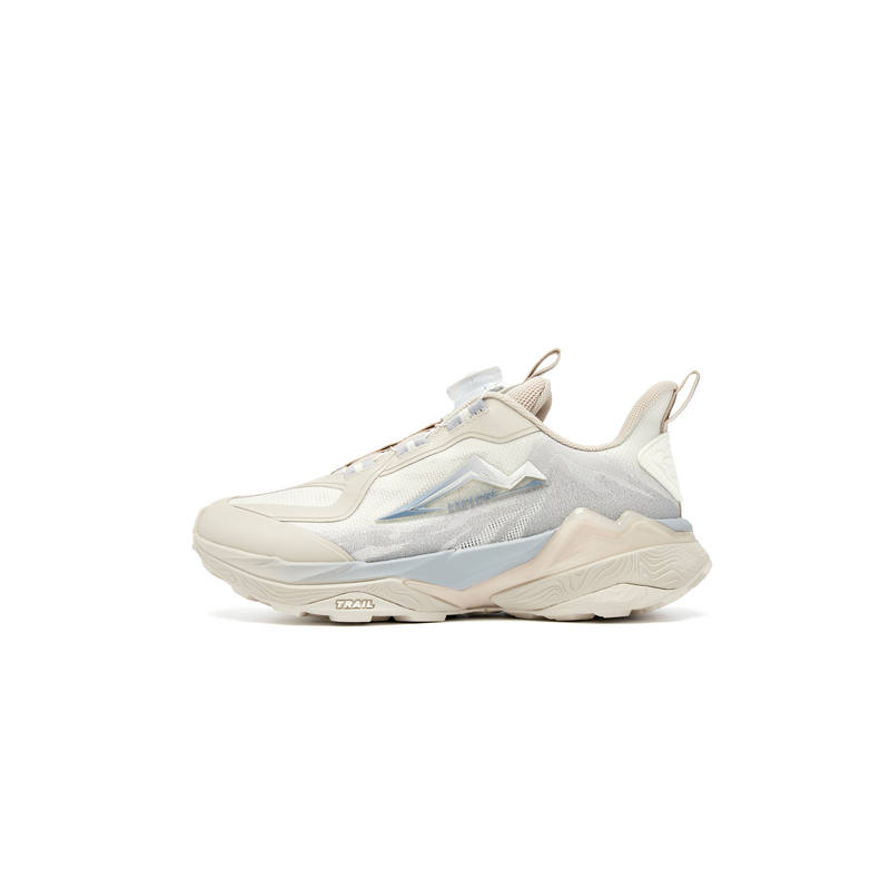 QIAODAN Abrasion Resistant Rebound Support Low top Running Shoes Smoke Gray/Ivory White Unisex