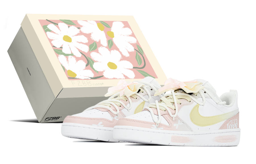 Nike Nike Court Borough Low 2 Low top Kids' Skateboarding Shoes Pink Yellow Teenagers