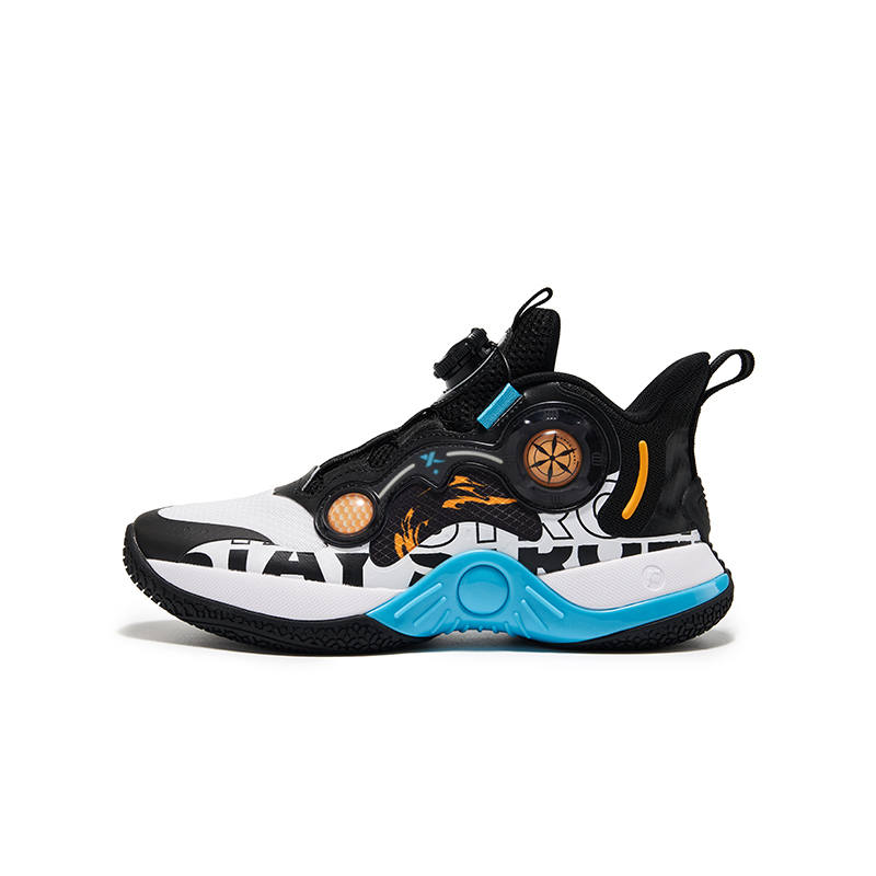 XTEP Shadow Mecha 3.0 Synthetic Leather Mid top Basketball Shoes Xtep White Black Honey Orange Teenagers
