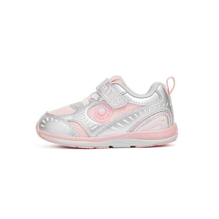 TARANIS Mesh Slip Resistant And Breathable Toddler Shoes Silver/Pink Infant And Toddler
