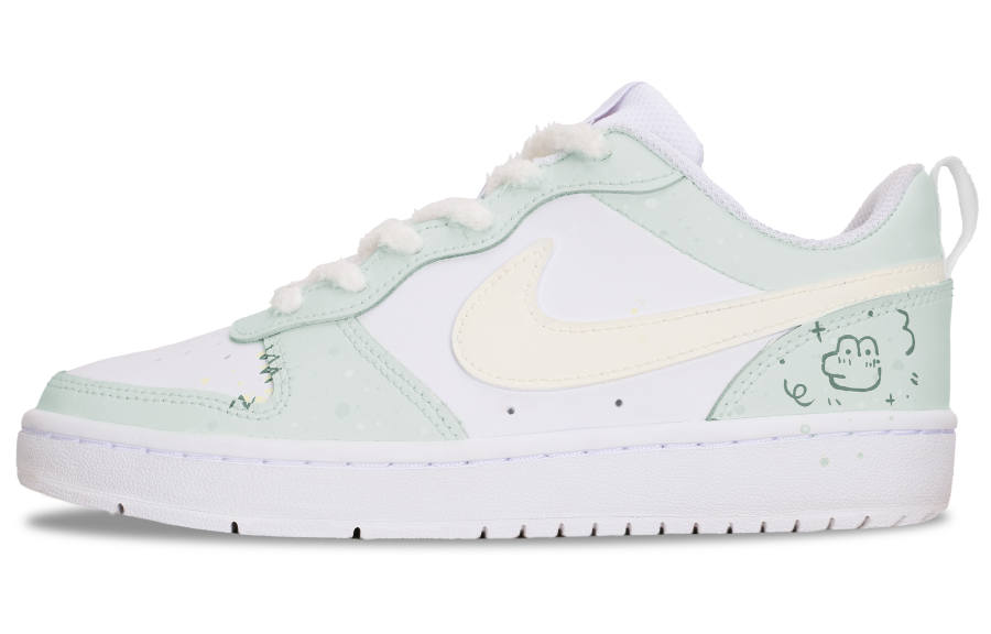 Nike Nike Court Borough Leather Slip Resistant Abrasion Resistant Cushioning Low top Kids' Skateboarding Shoes Green