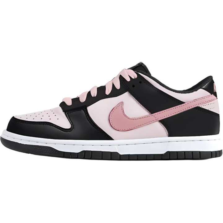 Nike Nike Dunk 'Black' Leather Slip Resistant Low top Kids' Skateboarding Shoes Black Teenagers