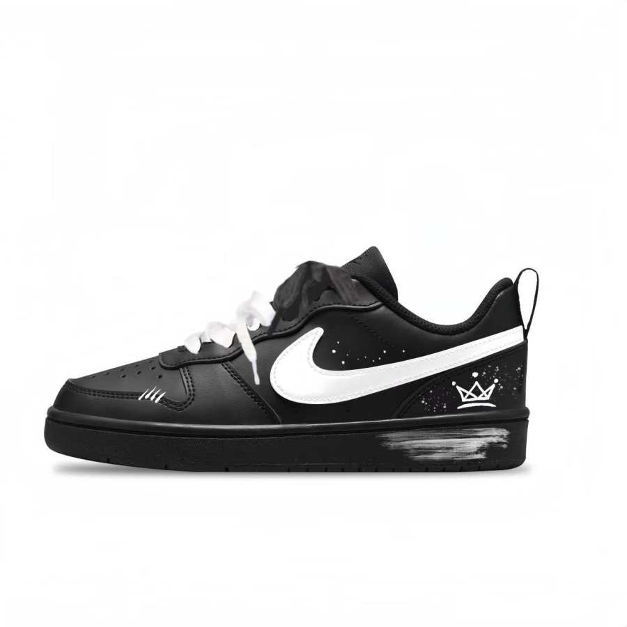 Nike Nike Court Borough Leather Abrasion Resistant Slip Resistant Low top Kids' Skateboarding Shoes Teenagers