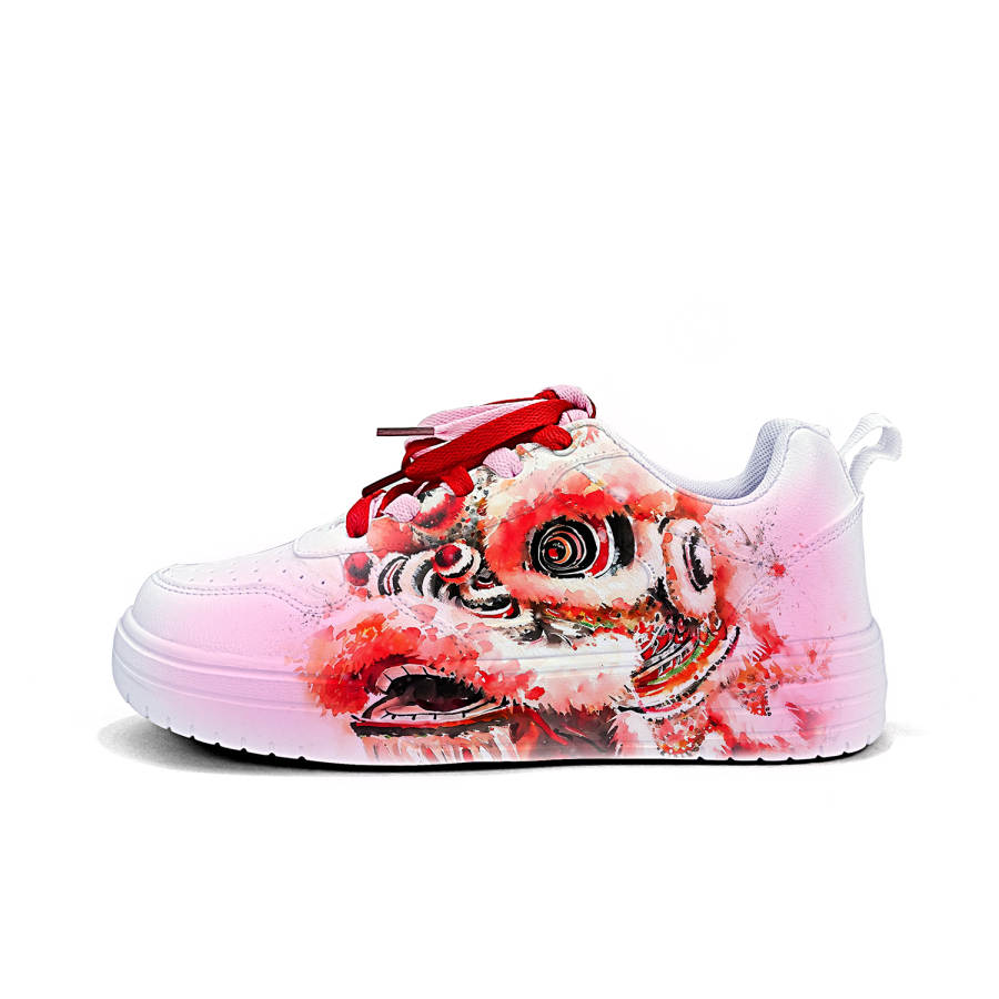ZUOLENGCHAN Synthetic Leather Lion Lightweight And Breathable Low top Casual Shoes Unisex