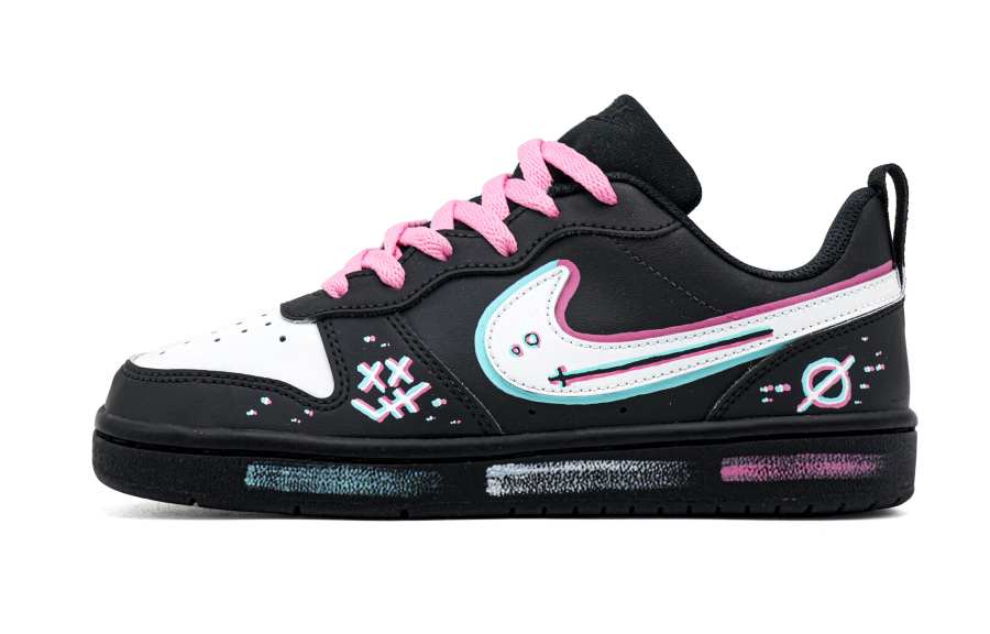 Nike Nike Court Borough Enchanting Eyes Leather Low top Kids' Skateboarding Shoes Black Unisex