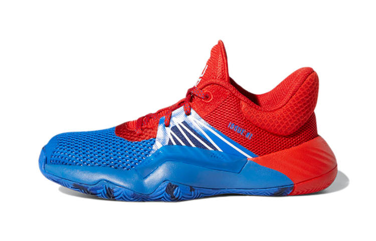 Adidas Adidas D.O.N. Issue #1 Abrasion Resistant Low top Basketball Shoes Blue Red Children Aged 3 7 Years Old