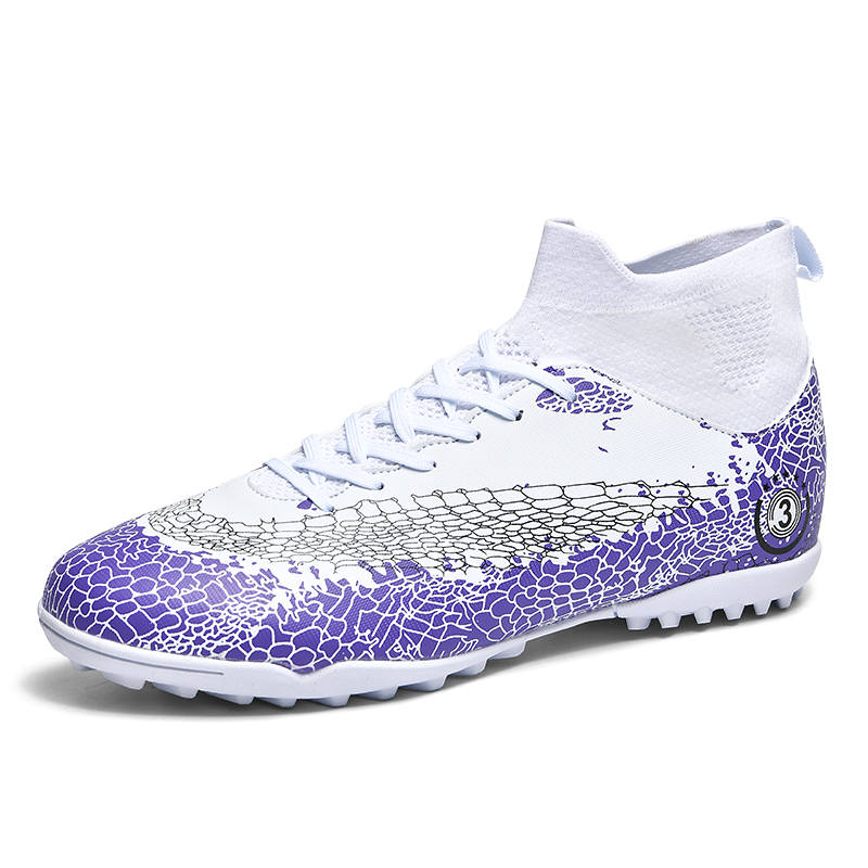 QITATA Slip Resistant Cushioning Breathable Slip Resistant Cushioning Breathable High top Kids' Soccer Shoes Teenagers