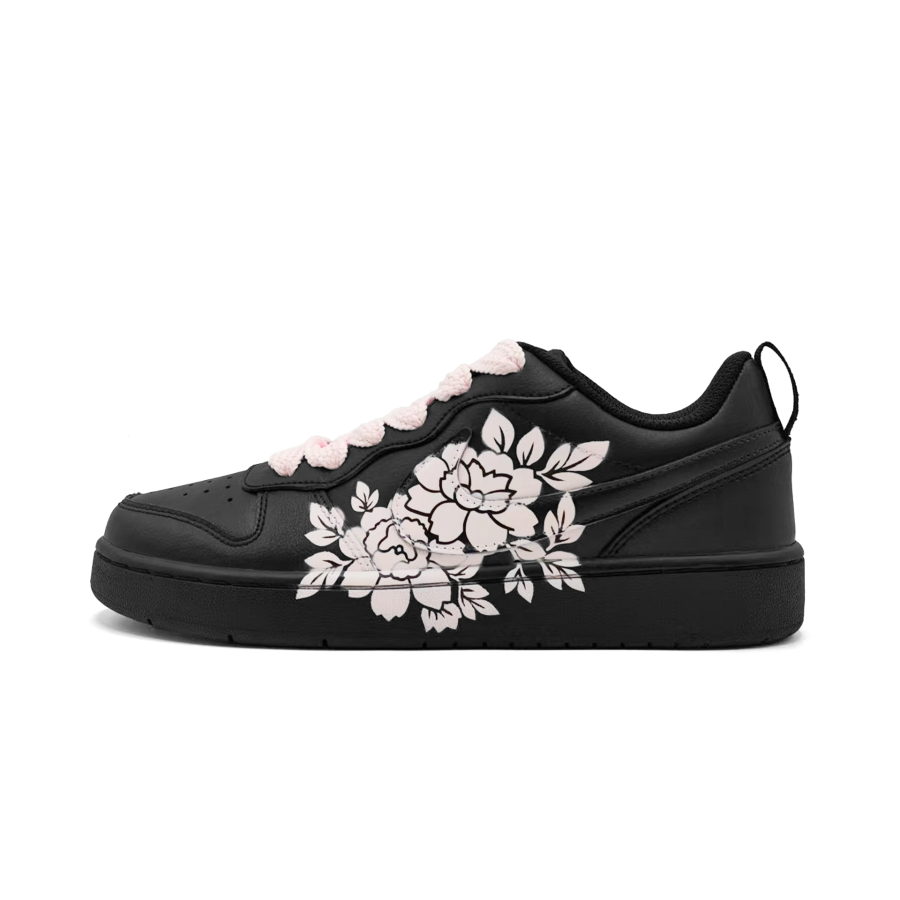 Nike Nike Court Borough Pink Peony Leather Slip Resistant Low top Kids' Skateboarding Shoes Pink Teenagers