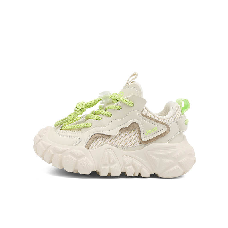 Jeep Synthetic Leather, Textile Anti Kick, Abrasion Resistant, Breathable, Slip Resistant Low top Running Shoes Kids'