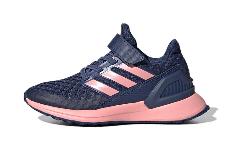 Adidas Adidas Rapidarun Abrasion Resistant Low top Kids' Running Shoes Blue Pink Children Aged 3 7 Years Old