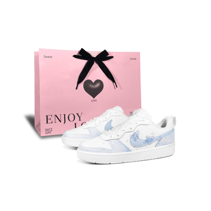 Nike Nike Court Borough Orchid Dream Shadow BOX Low top Kids' Skateboarding Shoes Blue White Teenagers