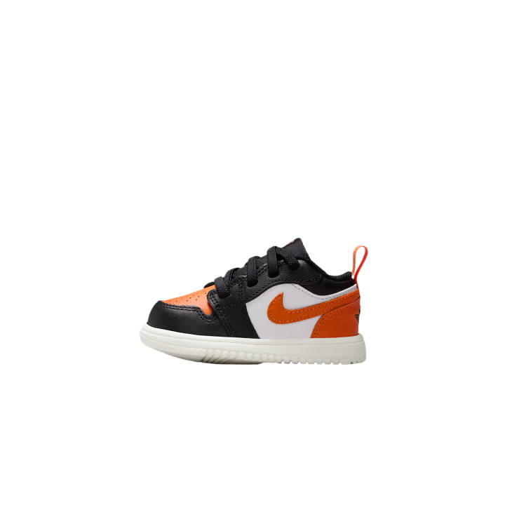 Jordan Jordan 1 Leather Low top Toddler Shoes Black/White/Sail/Starfish Infant And Toddler