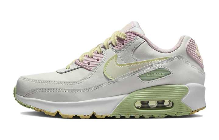 Nike Nike Air Max 90 Leather Cushioning Abrasion Resistant Breathable Low top Running Shoes White Green Unisex