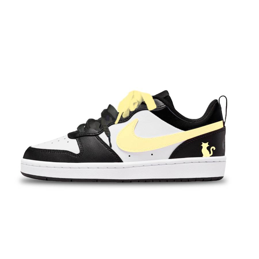 Nike Nike Court Borough Yellow Moon Cat Low top Kids' Skateboarding Shoes Yellow Unisex