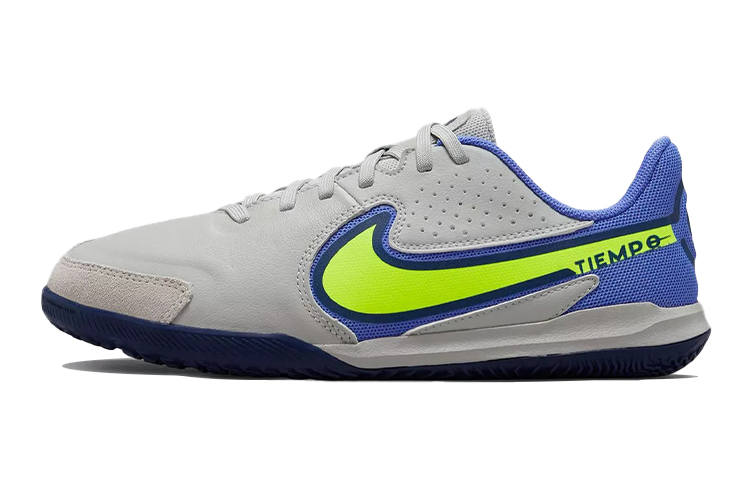 Nike Nike Tiempo Legend 9 Academy IC Slip-Resistant Cushioning Wear-Resistant Low-Top Kids' Soccer Shoes Gray Green Kids'
