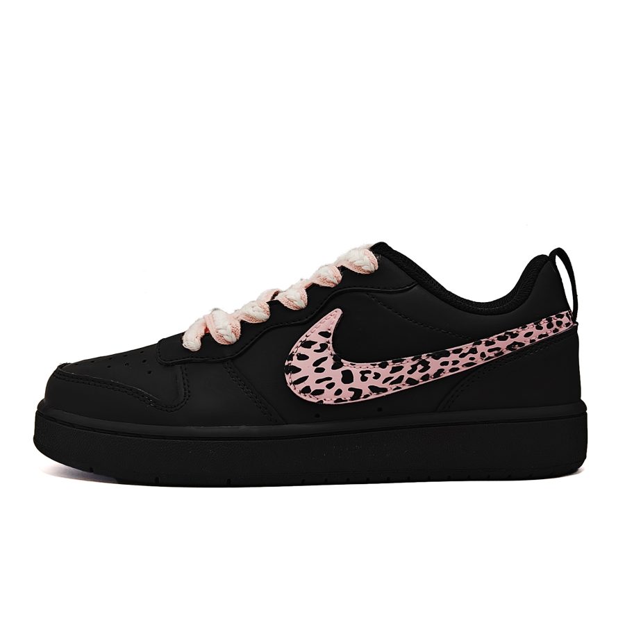 Nike Nike Court Borough2 Dusty Pink Leopard Print Synthetic Leather Low top Kids' Skateboarding Shoes Light Pink Teenagers
