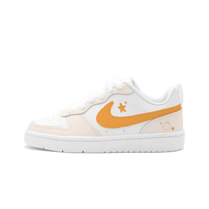 Nike Nike Court Borough Autumn Orange Starry Sky Leather Slip Resistant Cushioning Abrasion Resistant