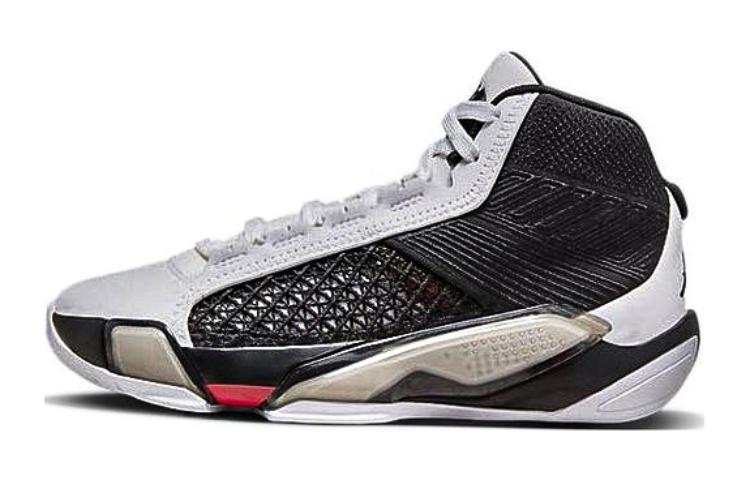 Jordan Jordan Air Jordan 38 Slip Resistant Cushioning Abrasion Resistant Mid top Basketball Shoes Black White Unisex