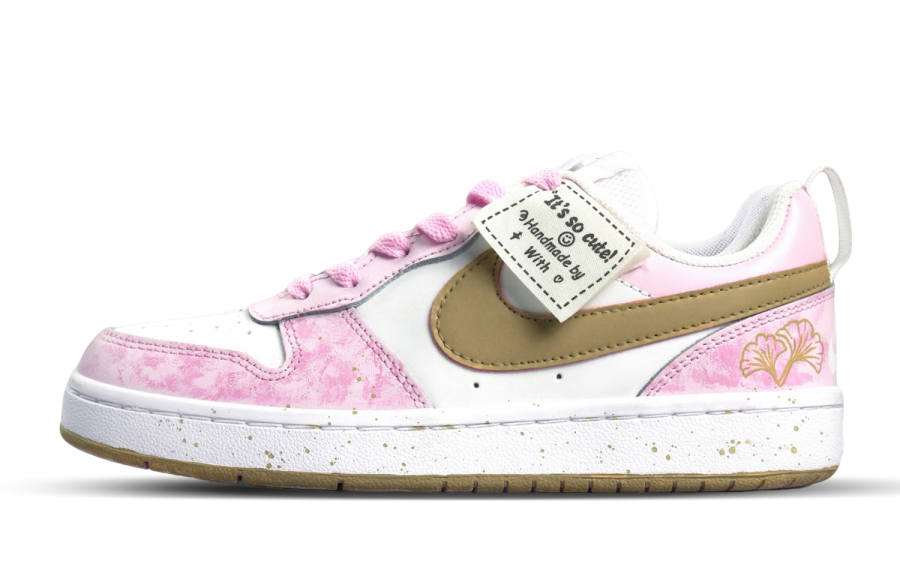 Nike Nike Court Borough Ginkgo Leaf Slip Resistant Slip Resistant Low top Kids' Skateboarding Shoes Pink Teenagers
