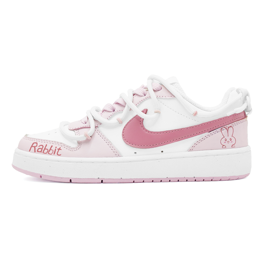 Nike Nike Court Borough White Bunny Synthetic Leather Slip Resistant Abrasion Resistant Slip Resistant Abrasion Resistant