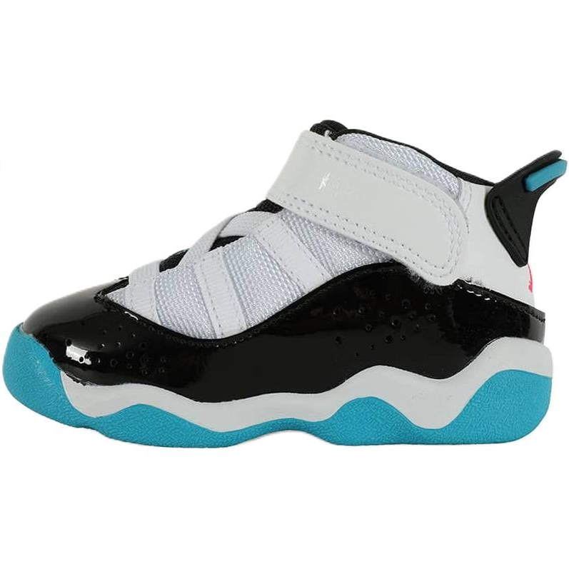 Jordan Jordan Air Jordan 6 Rings Slip Resistant Abrasion Resistant Mid top Toddler Shoes White Black Blue Infant And Toddler