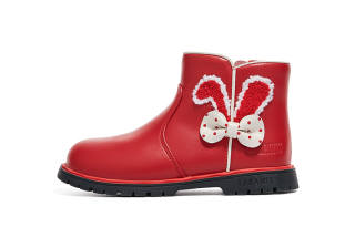 TARANISMETA Fleece Lined Thermal, Bowknot Thermal Kids' Boots Red Kids'