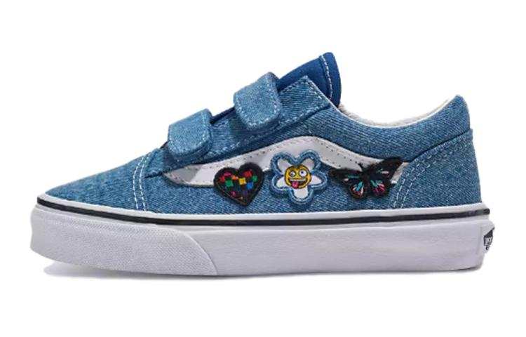 Vans Slip Resistant Abrasion Resistant Low top Kids' Skateboarding Shoes Blue Kids'