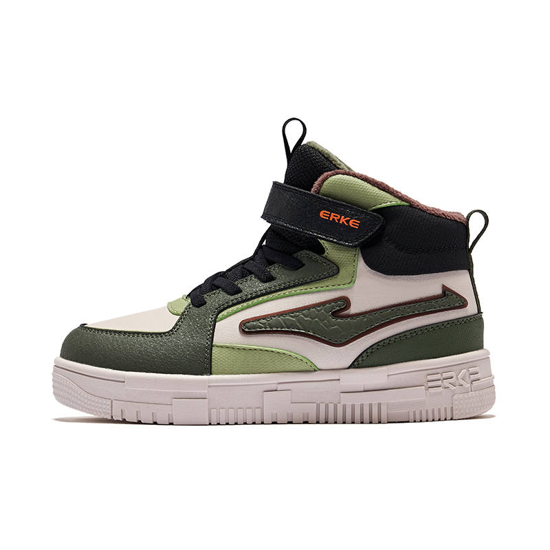 ERKE KIDS High top Kids' Skateboarding Shoes Gray Green Kids'
