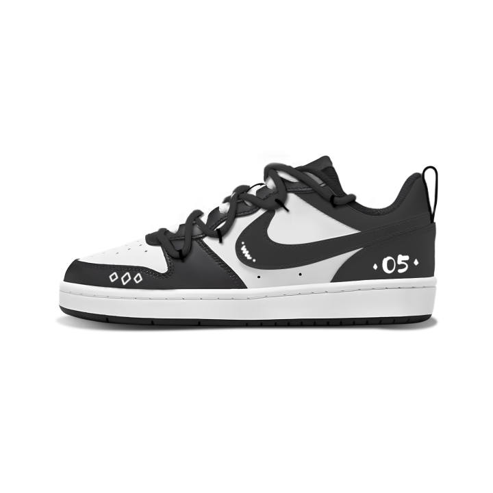 Nike Nike Court Borough Black Diamond Order No. 05 Synthetic Leather Slip Resistant Abrasion Resistant