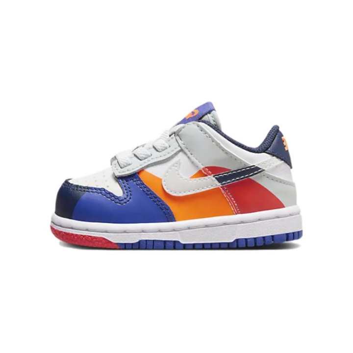 Nike Nike Dunk Slip Resistant, Abrasion Resistant, Lightweight Low top Toddler Shoes White Blue Orange Infant And Toddler