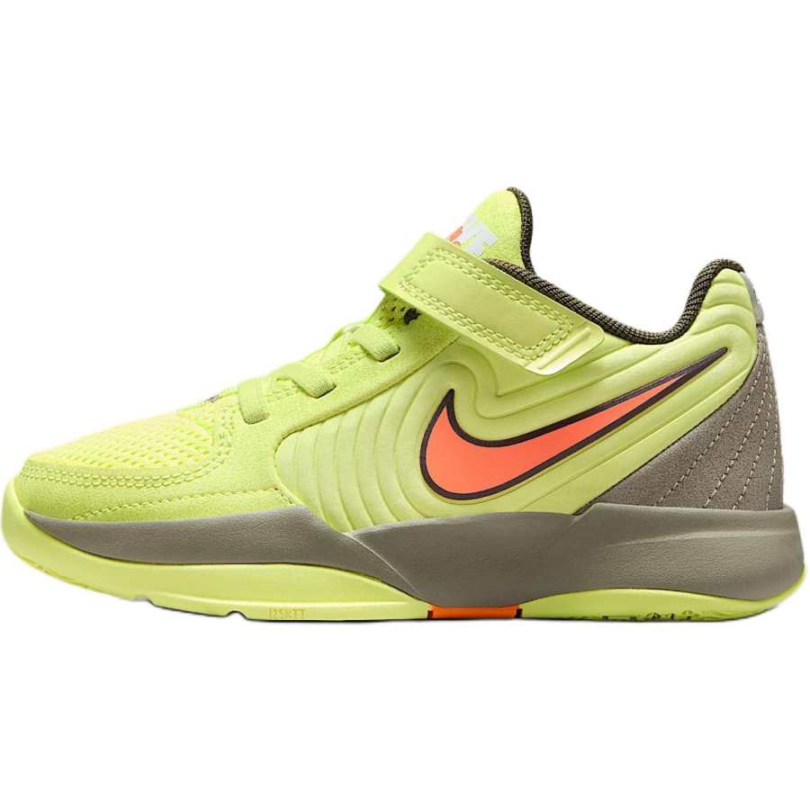 Nike Nike Ja Morant 2 Slip Resistant Abrasion Resistant Low top Children's Basketball Shoes Yellow Orange Green