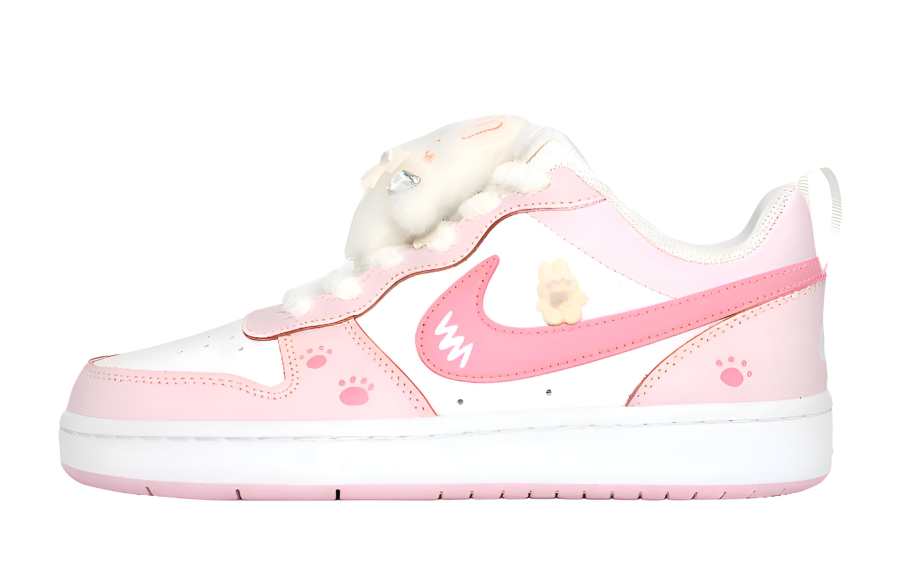 Nike Nike Court Borough Slip Resistant Abrasion Resistant Low top Skateboard Shoes Pink White Kids'